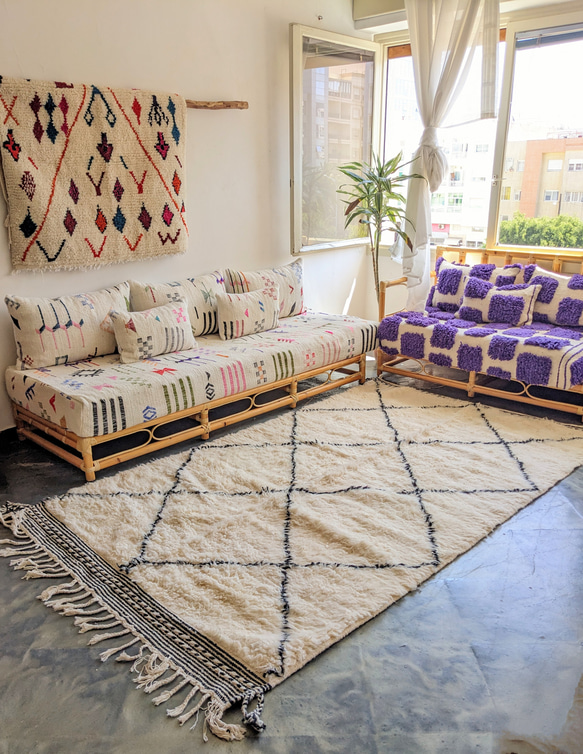 モロッコ ラグ 本物のベニワレンNo.6- 極上ウール カーペット 絨毯