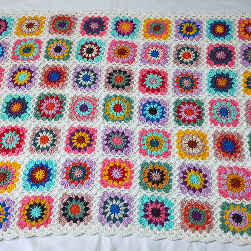 送料無料】ブランケット カラフル① マルチカバー グラニースクエア