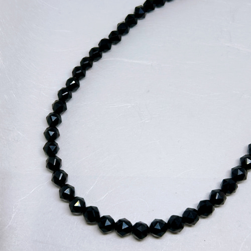 AAAモリオンスターカット8mmネックレス38cm 天然石 黒水晶 最強