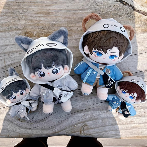 10/15/20cm着せ替えぬいぐるみ服 クール狼とキュート熊セット 2種類