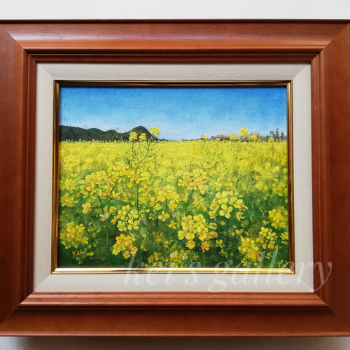 菜の花畑(額縁付き、油絵原画) 絵画 kei 通販 17692932｜Creema