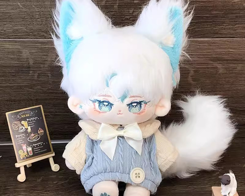 20cmぬいぐるみ 着せ替えぬいぐるみ けい 白髪青目 耳付き しっぽ付き