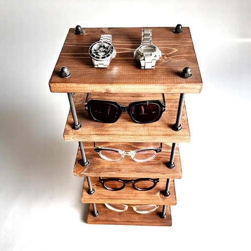 5段 アイアン メガネスタンド サングラススタンド アイアンラック