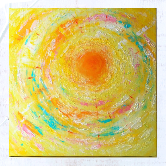 原画】【復刻】抽象画 太陽のひかり 約410×410mm（S6サイズ