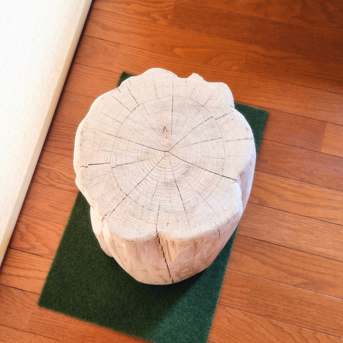 国産天然木 ひのき切株ウッドスツール・丸太サイドテーブル・無塗装