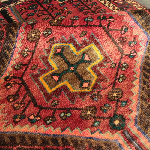 ペルシャ絨毯 ハマダン オールド手織り絨毯 部族絨毯 トライバルラグ