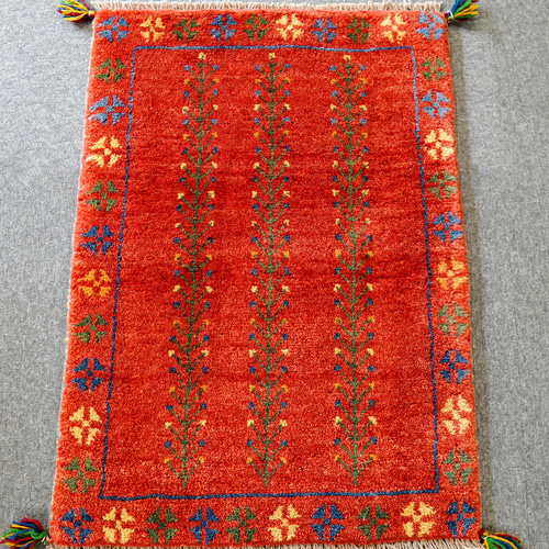 79×52cm 【ペルシャ絨毯 手織りギャッベ】アマレ族ギャッベ ギャベ