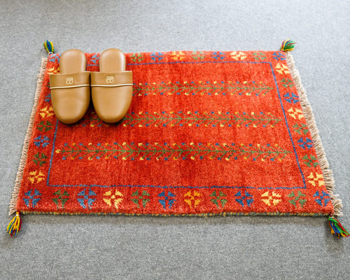 75×54cm ペルシャ絨毯 手織り ギャッベ アマレ族 ギャベ ペルシャ絨毯