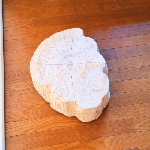 国産天然木 東濃ひのき根元末広がり 切株テーブル・丸太テーブル・無