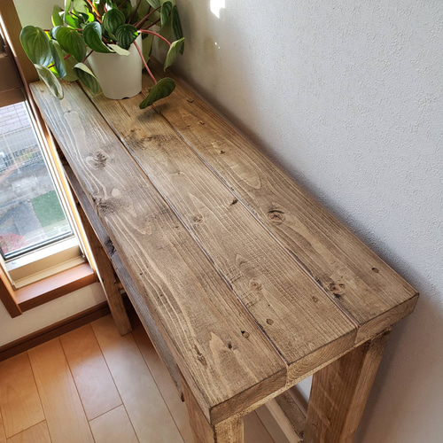 80✕27 棚つき カウンターテーブル ジャコビーンワックス アンティーク