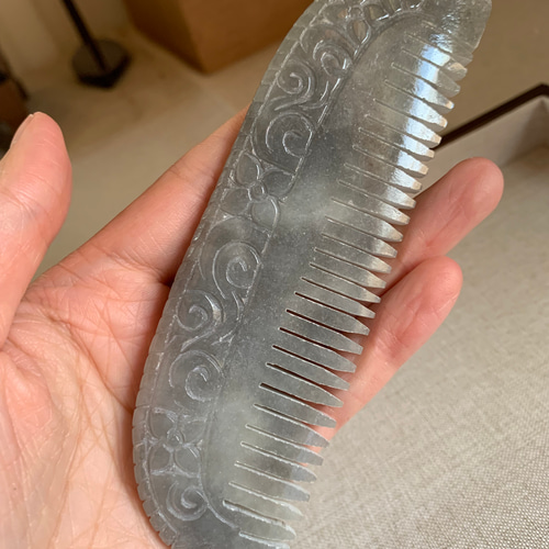 本翡翠 櫛 くし 本物保証 ミャンマー産 本翡翠 櫛 くし 本物保証