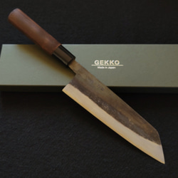 月光作 青紙2号 黒打 文化包丁 180㎜ #1402 焼柄 包丁・ナイフ GEKKO