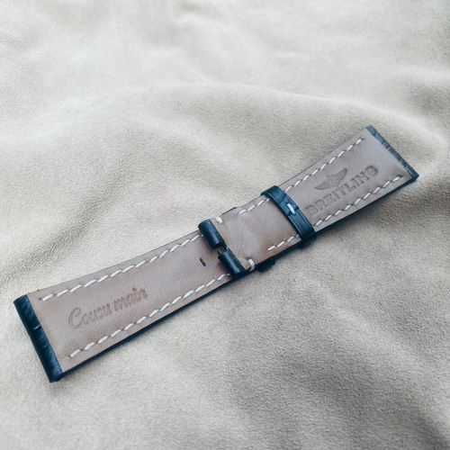 ブライトリング時計用のハンドメイド フレンチ クロコダイル レザー