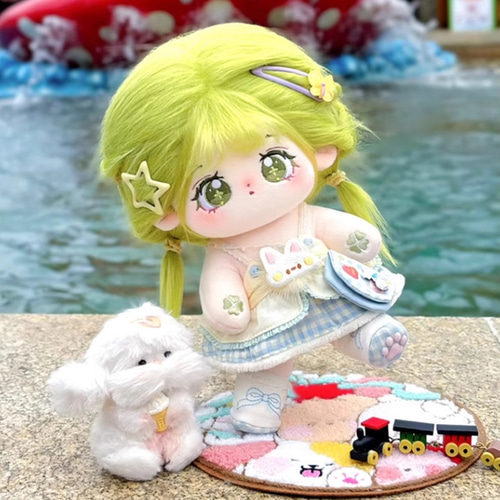 20cmぬいぐるみ 着せ替えぬいぐるみ 茶々子 緑髪緑目 元気少女