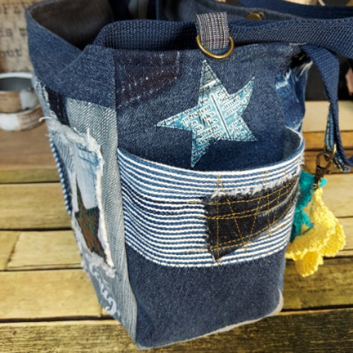 サイドポケットデニムバック No.505 ～ デニムリメイク ショルダー