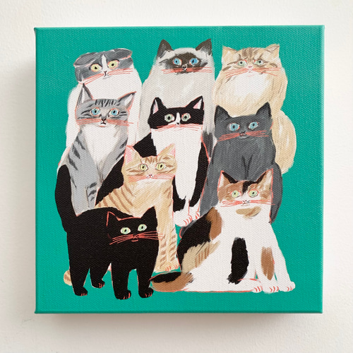 集合』キャンバス イラスト 猫 ねこ イラスト torico 通販 17844474