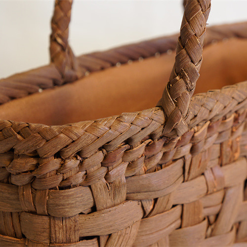 乱れ編み 山葡萄 かご 籠 バッグ 一番皮 中布と内ポケット付き かご