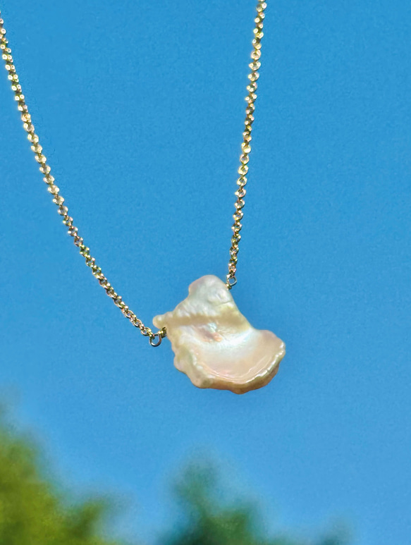 花びらパール 淡水バロックパール 淡水真珠ネックレス バロックパール