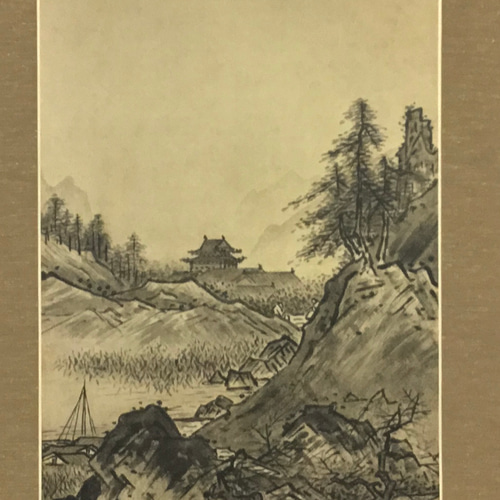 日本の名画 掛け軸 雪舟 秋冬山水図 双幅 その他インテリア雑貨 表具