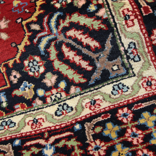 ヴィンテージ ペルシャ絨毯 クム産 オールド手織り絨毯 クムウール