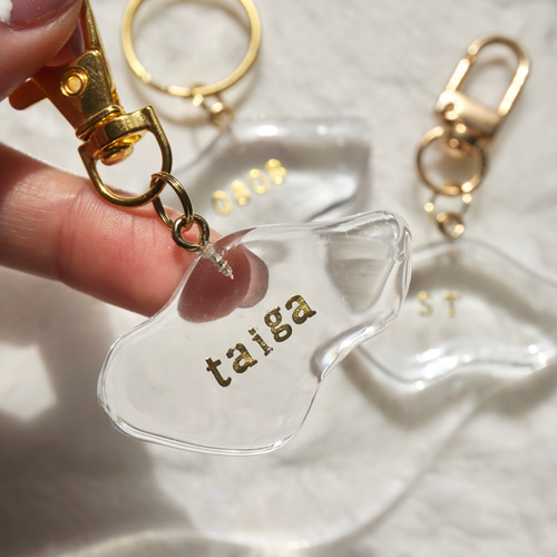 キーホルダー 名前入れ 名前入り レジンキーホルダー クリア