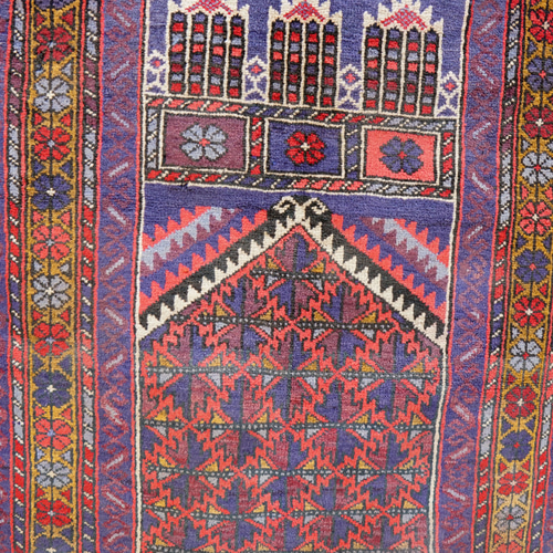 141×89 トライバルラグ ヴィンテージラグ バルーチ 手織りラグ