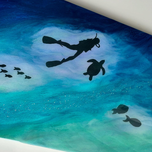 深海」レジンアート 海レジン オーシャンアート 海アート 波アート