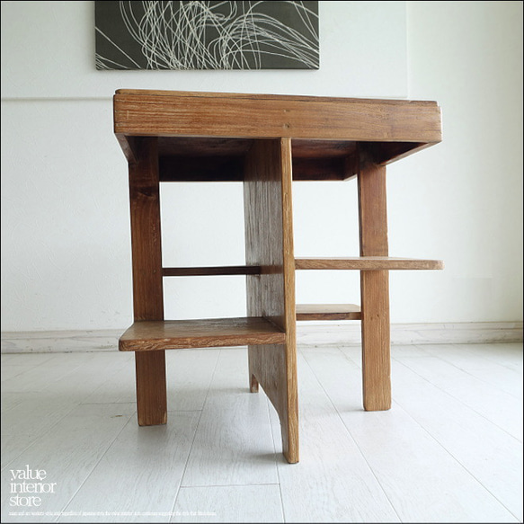 チーク無垢材 ヴィンテージサイドテーブルAnqbo21 脇机 アンティーク