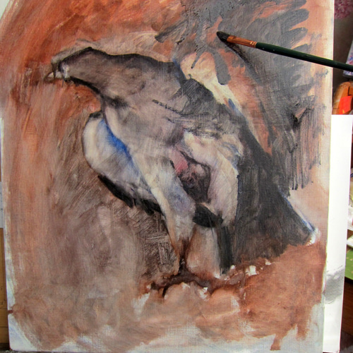 鷹の油絵F10号原画”Fly to the universe” 絵画 mimoza 通販 17957162