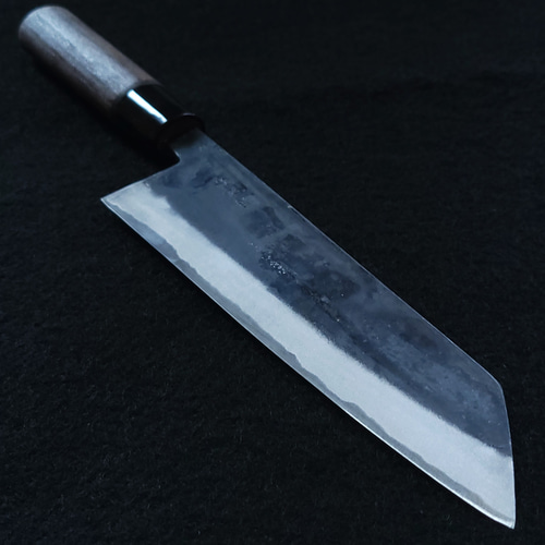 白紙2号 黒打 文化（万能）包丁 195㎜ #1518 焼栗柄 月光作 包丁