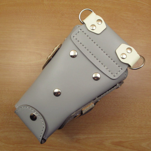 手縫い 本革 7丁差し シザーケース (ライトグレー×カラフル ) SCA-110