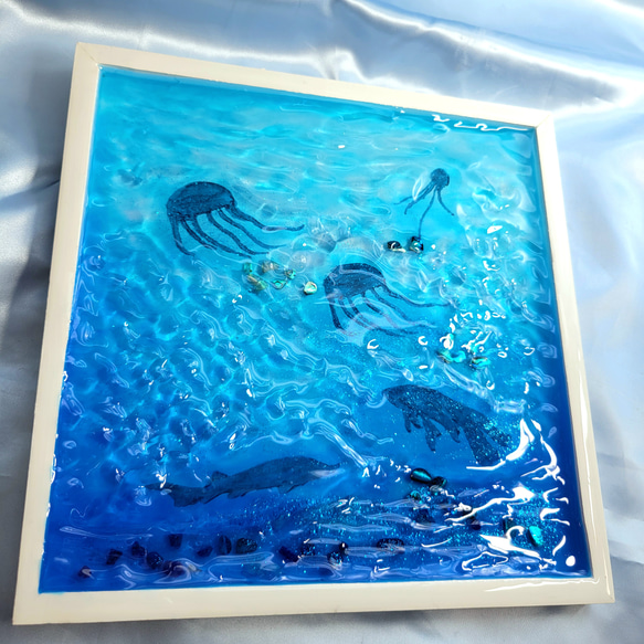 レジンアート 波紋アート 海アート 深海 オーシャン 夏 涼しげ