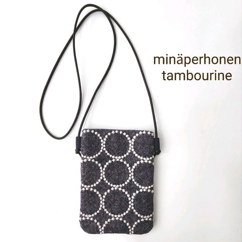 ギフトミナペルホネン タンバリン ネイビースマホショルダー