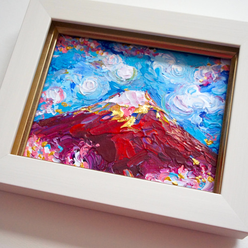 ◉一点物・再販不可】【富士山】「幸運の桜&赤富士」 絵画 商売繁盛
