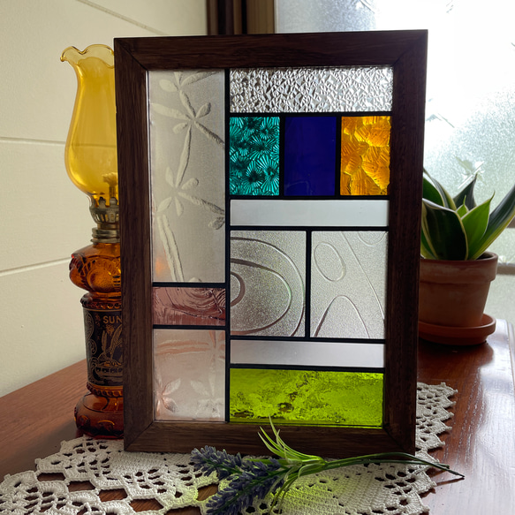 ステンドグラス パネル 昭和レトロ ガラス引き戸 その他インテリア雑貨
