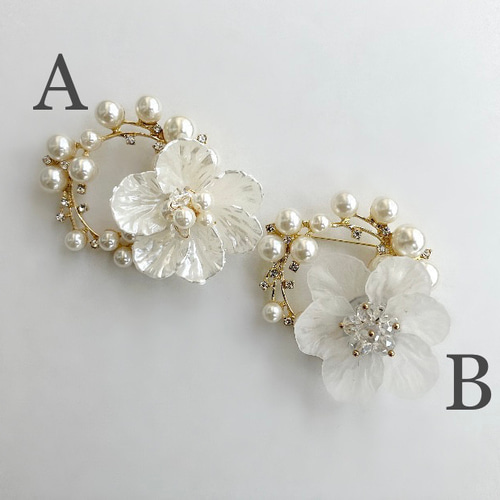 ブローチ 花 ホワイト パール ゴールド 卒業式 入学式 卒園式 入園式