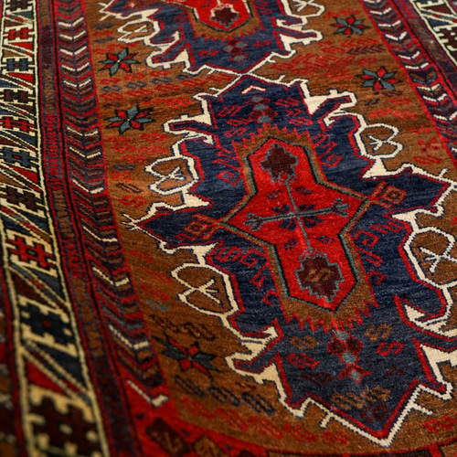 140x84cm トライバルラグ ヴィンテージラグ 手織り ペルシャ絨毯