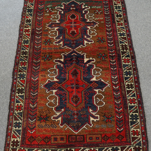 140x84cm トライバルラグ ヴィンテージラグ 手織り ペルシャ絨毯