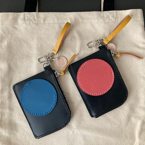 L字ファスナー財布《鍵ポケット》ストラップ付き 薄型財布