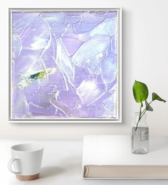 天界 - 抽象画 18×18㎝ 原画1点のみ テクスチャ インテリア ギフト