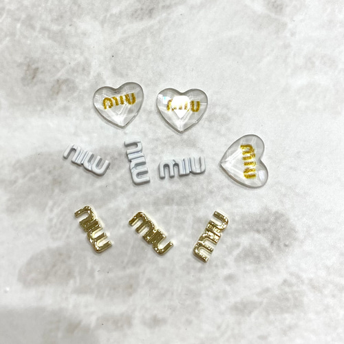 ネイルパーツ ブランドロゴ ゴールドMIX NO.8 ネイルチップ（つけ爪