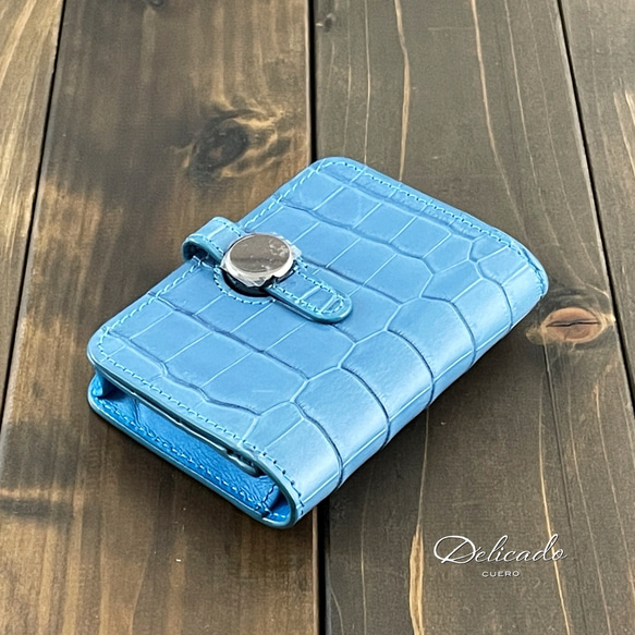 藍染 クロコダイル カードケース 名刺入れ 淡藍 名刺入れ・カード