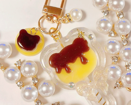 プリンくまロリポップ◇シャカシャカキーホルダー シェイカー