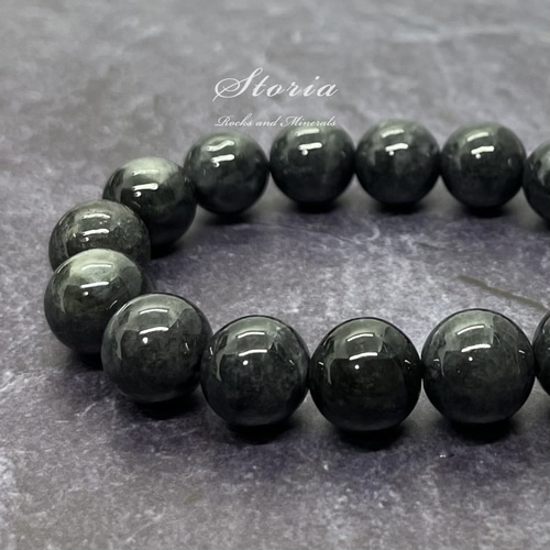 13mm ジェダイト（黒翡翠）ブレスレット【ミャンマー産】 ブレスレット