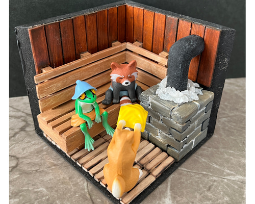 ジオラマアート】サウナを楽しむ動物たち（ライトアップ無し） その他