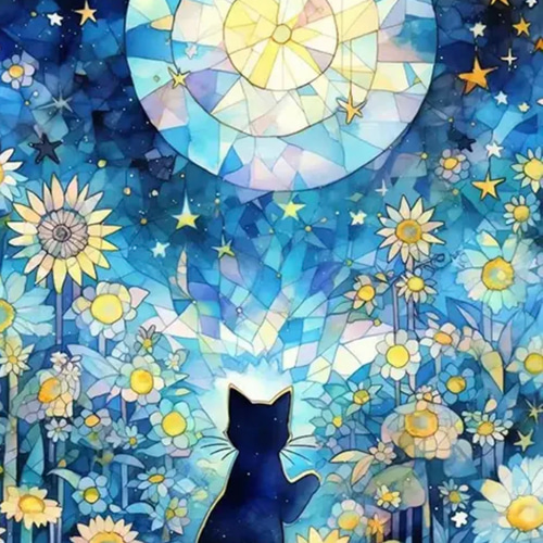 ALL フェアリーダストビーズ ダイヤモンドアート A3サイズ 猫③ ビーズ