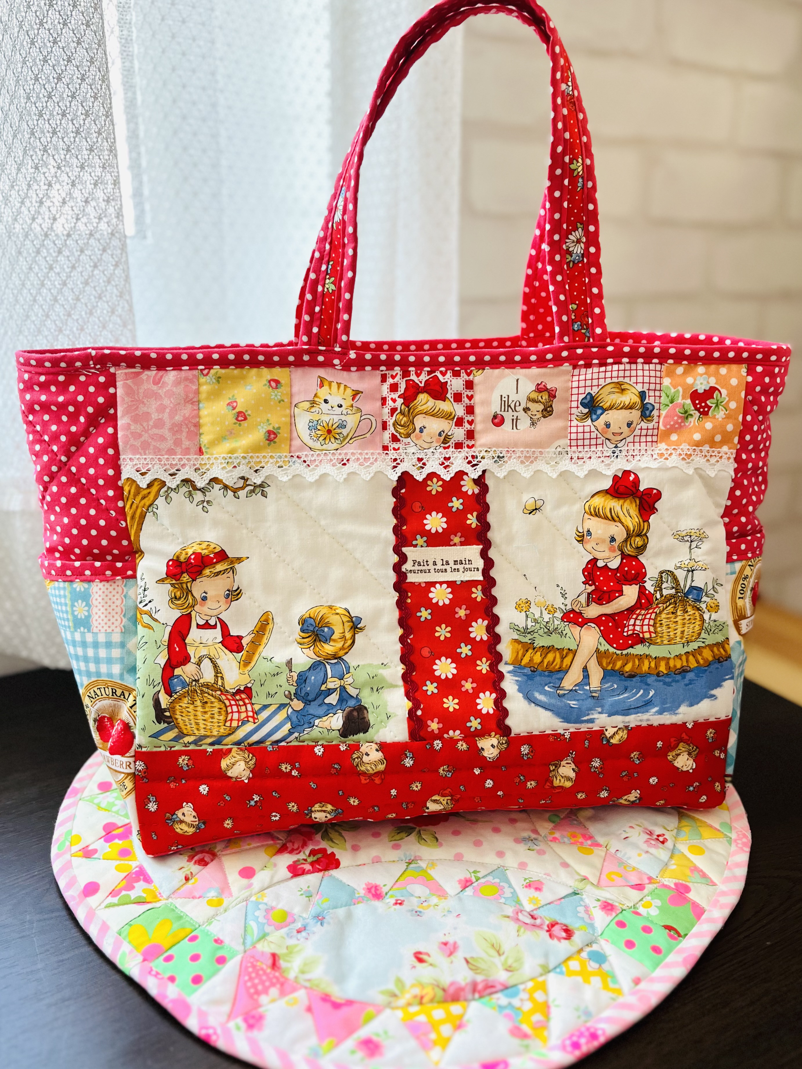 マーガレット&ソフィー　パッチワーク　ボストンバッグ