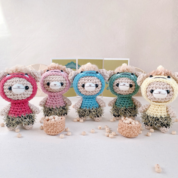 節分をやさしく楽しむ＊手編みのオニくまさんのあみぐるみ＊お色の