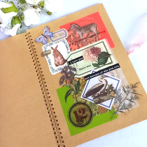 送料無料】ジャンクジャーナル 雑記帳 コラージュ ノート ハンドメイド