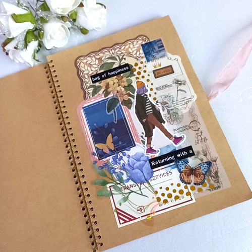 送料無料】ジャンクジャーナル 雑記帳 コラージュ ノート ハンドメイド